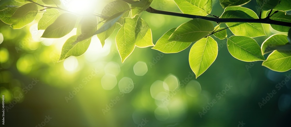 Poster leaves light in the day. creative banner. copyspace image