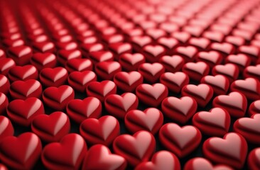 Obraz premium 3d red hearts background