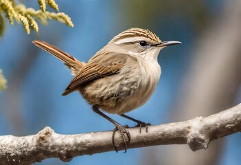 Obraz premium HD view of little cute on tree, autumn view of sparrow in the woods