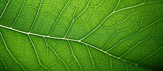 Fototapeta premium Closeup green leaf texture. Creative banner. Copyspace image
