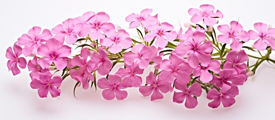 pink phlox isolated on white background. Creative banner. Copyspace image