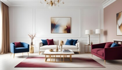 white and gold theme modern interior
