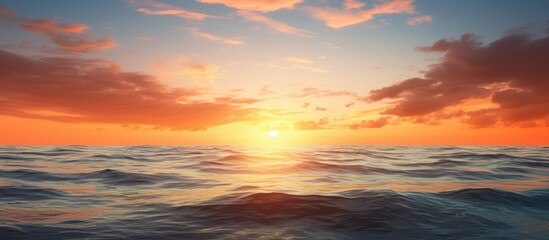 Obraz premium Sea and sunset. Creative banner. Copyspace image