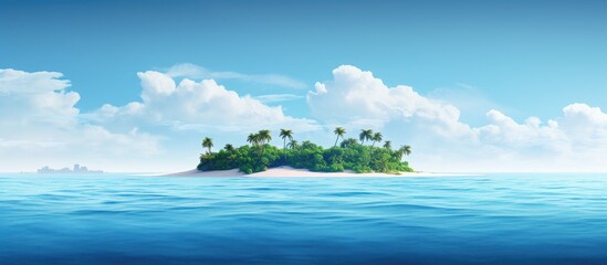 Fototapeta premium Island in the sea. Creative banner. Copyspace image