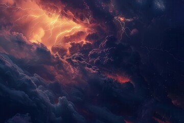 severe weather conditions with dark clouds and lightning ai generated