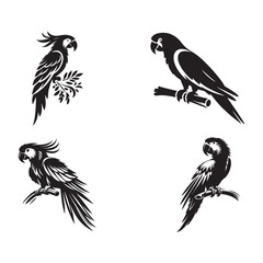 set of birds silhouette, vector