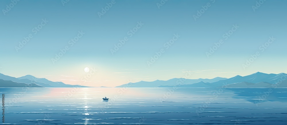 Poster view into a calm seascape. creative banner. copyspace image