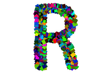 Colorful alphabet letter r for education concept