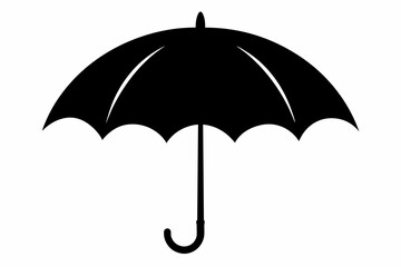 Umbrella Black Silhouette on White Background,umbrella, rain, isolated, parasol, protection, weather, white, open, vector, object, illustration, handle, icon, black, accessory, red, blue, wet, 