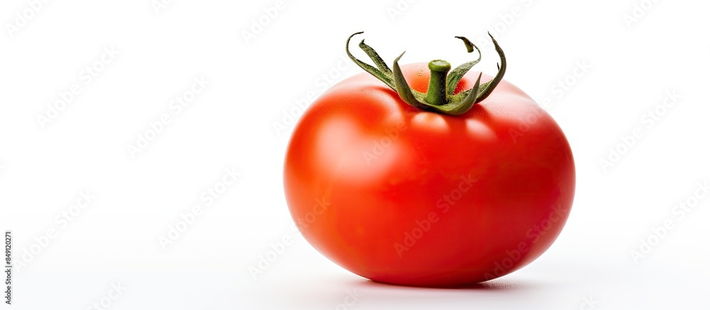 Aufkleber tomato on a whit background. creative banner. copyspace image