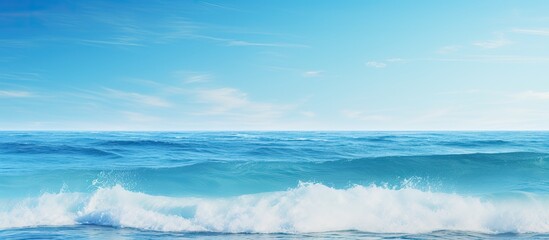 Obraz premium Sea waves in broad daylight. Creative banner. Copyspace image