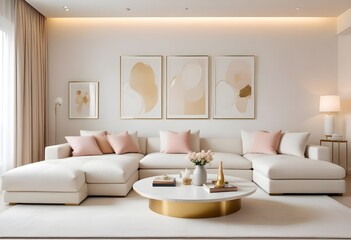 white and gold theme modern interior
