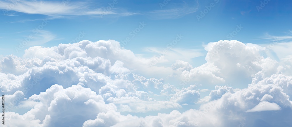 Poster beautiful movement clouds in the sky. creative banner. copyspace image