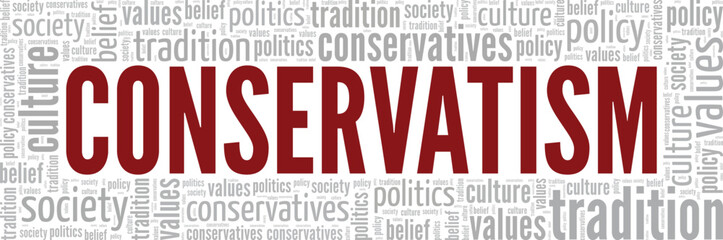 Conservatism word cloud conceptual design isolated on white background.