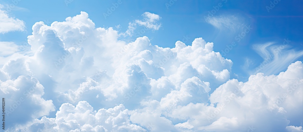 Poster blue sky with abstract cloud shape. creative banner. copyspace image