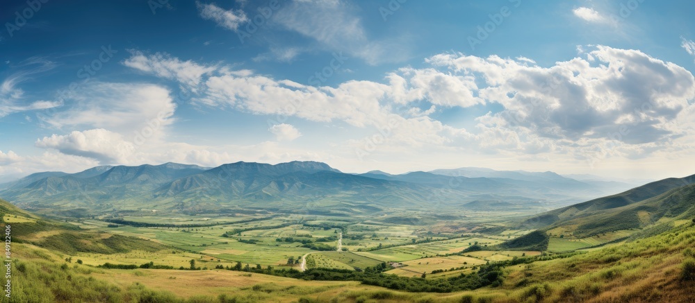 Poster sweeping view over a landscape. creative banner. copyspace image
