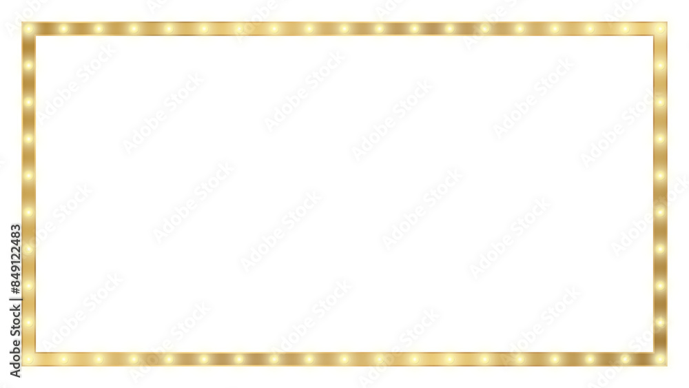 Canvas Prints gold retro light box frame border with 15:8 aspect ratio, for 16:9 work project, web, presentation, 