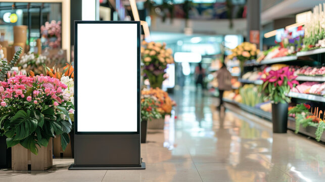 Blank Digital Signage in a flower store