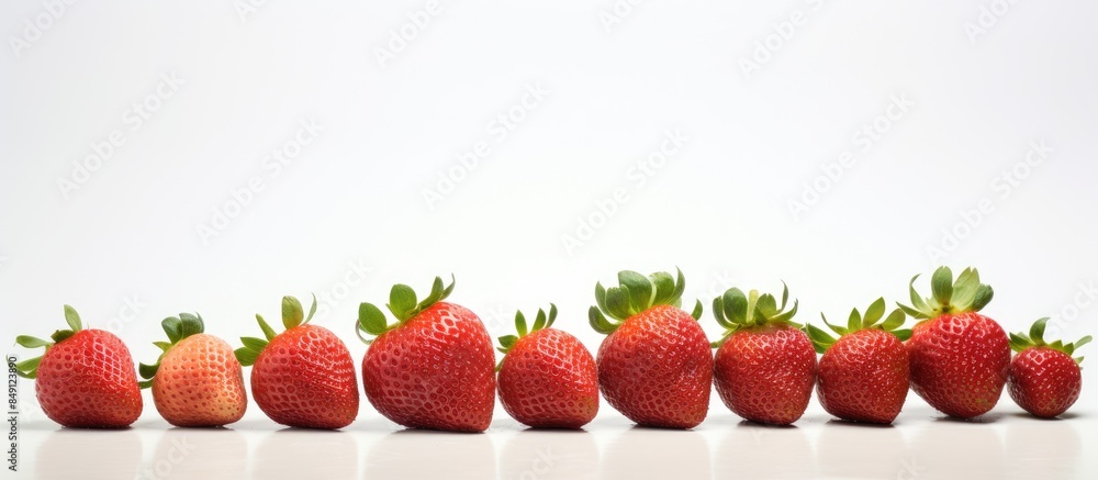 Wall mural strawberries isolated on white background. creative banner. copyspace image - Wall murals