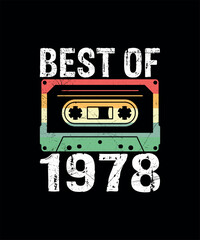 Best Of 1978 Cassette Tape Retro Vintage T-Shirt