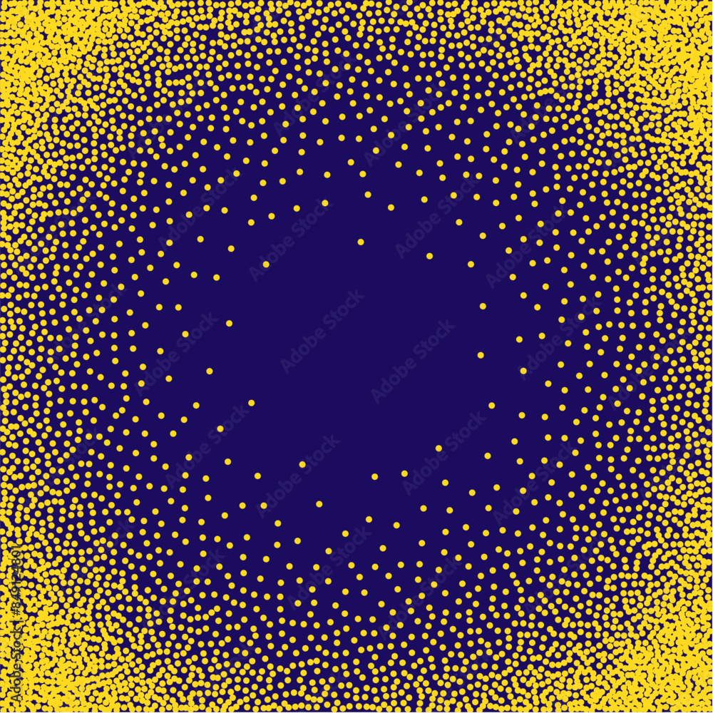 Poster vintage abstract dot pattern radial gradient circle retro effect background.