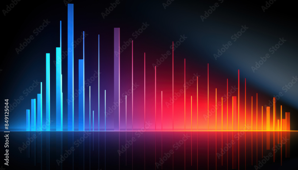 Poster a colorful line graph with a blue line at the top, a red line in the middle