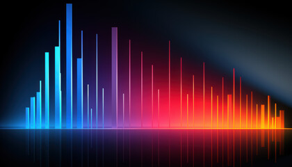 A colorful line graph with a blue line at the top, a red line in the middle