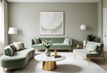white and gold theme modern interior