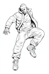 Fototapeta premium Daring Stuntman: Action-Packed Coloring Fun