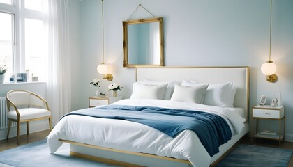 white and gold theme modern interior