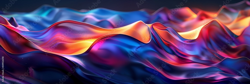 Aufkleber abstract background with colorful wavy shapes