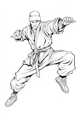 Stuntman Adventure: Coloring Page for Thrill Seekers