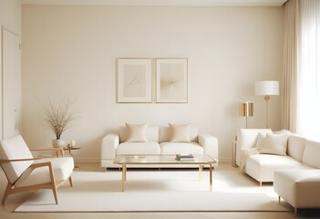 white and gold theme modern interior