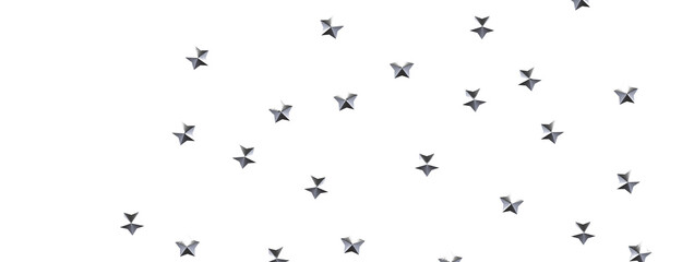 XMAS Stars - Banner with golden decoration. Festive border with falling glitter dust and stars.
