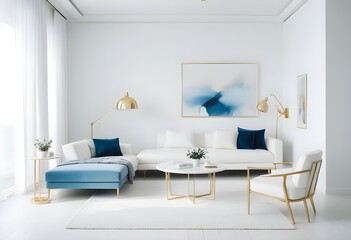 white and gold theme modern interior