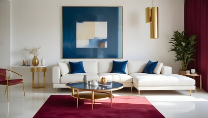 white and gold theme modern interior