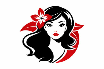 Vector of Beautiful Fashion Girl Face Logo Black Silhouette,woman, hair, face, beauty, vector, fashion, illustration, lady, glamour, lips, art, head, style, 