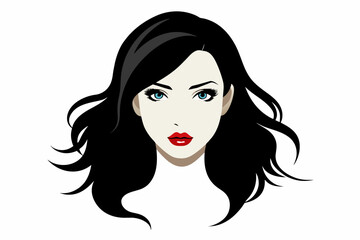 Vector of Beautiful Fashion Girl Face Logo Black Silhouette,woman, hair, face, beauty, vector, fashion, illustration, lady, glamour, lips, art, head, style, 