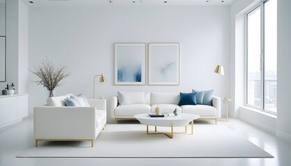 white and gold theme modern interior