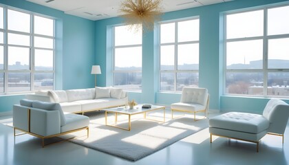 Fototapeta premium white and gold theme modern interior