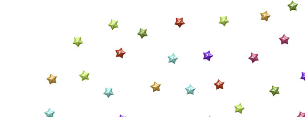 Celestial Cascades: 3D Illustration Conjures a Rainfall of Colorful Stars