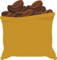 coffee bean sack flat vector illustration