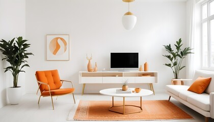 white and gold theme modern interior