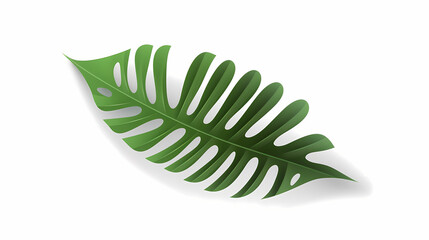 Realistic transparent shadow from a leaf of a palm tree on the white background. Tropical leaves shadow. Mockup with palm leaves shadow.