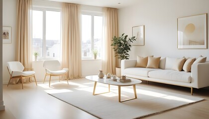 white and gold theme modern interior