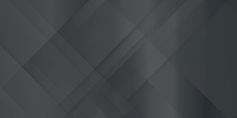 Dark deep black dynamic abstract vector geometric background with polygon and various dynamic line pattern, Black and gray polygon square pattern with geometric lines, minimalist background in black.
