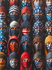 Fototapeta premium Patriotic American Flag Designed Face Masks for Fashion and Health Safety