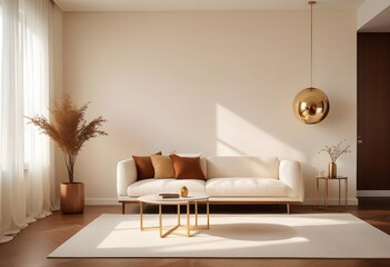 white and gold theme modern interior