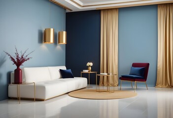 white and gold theme modern interior