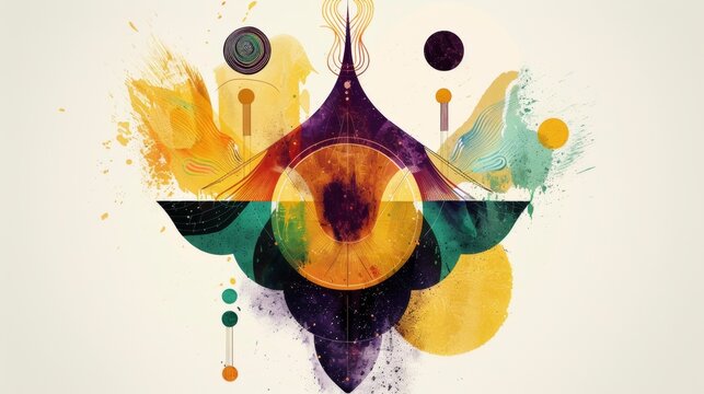 A digital illustration featuring a Vodou veve symbol
